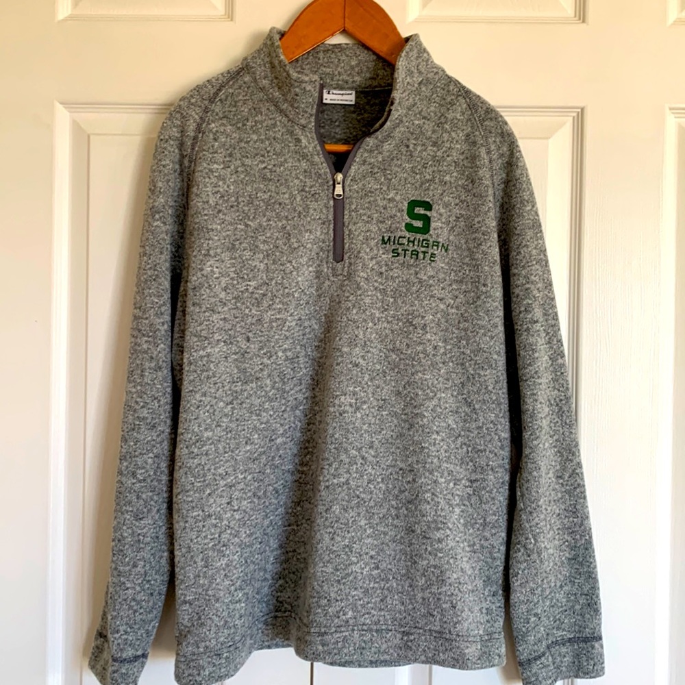 Men’s Michigan State, quarter zip sweater, medium